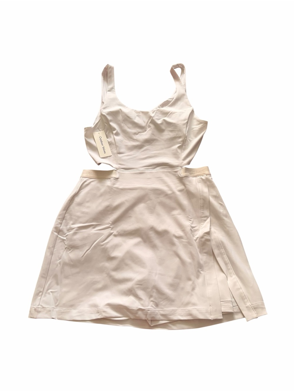Outdoor Voices Cream Athletic Skirt with Branded Waistband